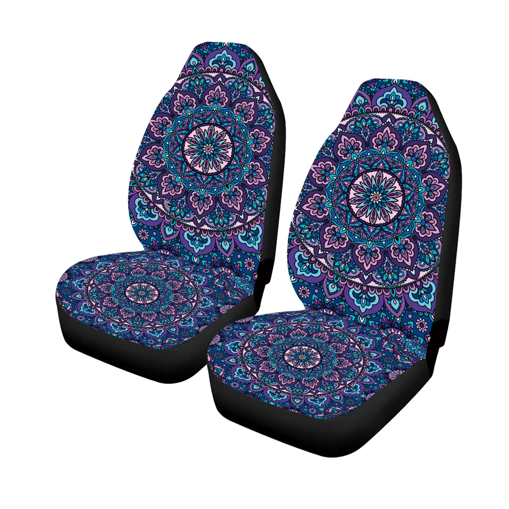 

Bohemian Mandala lotus Purple Print for all car seat covers front seats for women, men, most cars