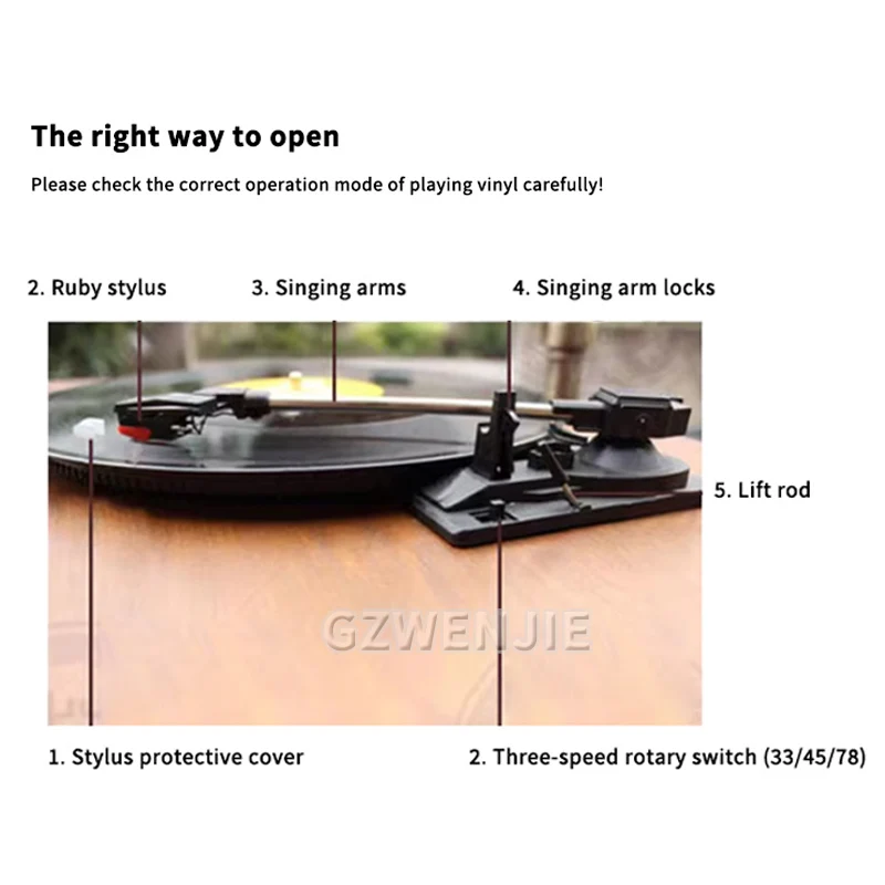 Преобразователь проигрывателя для с 33/45/78 об/мин сохранения виниловых