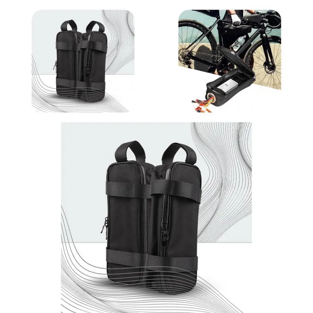 

Bicycle Frame Bag Sticking Band Colorfast Waterproof Electric Bike Battery Pouch Front Tube Bag for Daily Use