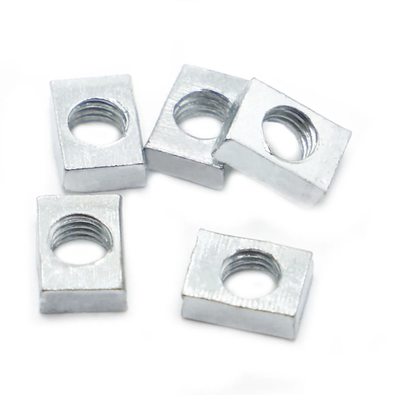 

5-50pcs Square Nut M3 M4 M5 M6 M8 Rectangular Nuts Aluminum Profile Accessory Slider Block Thin Carbon Steel Countersunk Nut