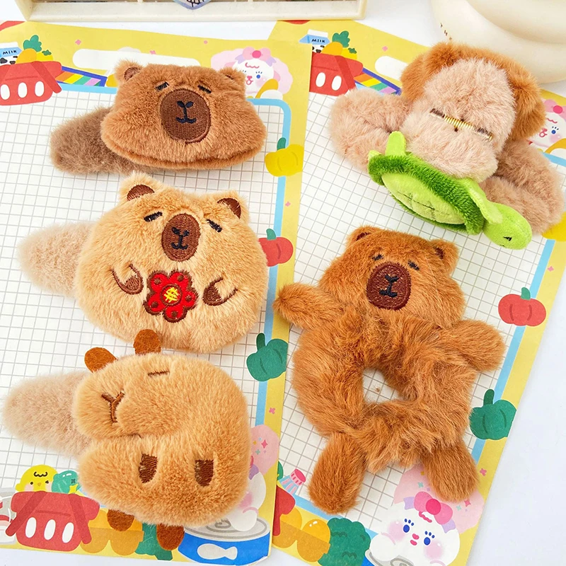 Милая забавная черепаха капибара акула заколки плюшевое кольцо для волос