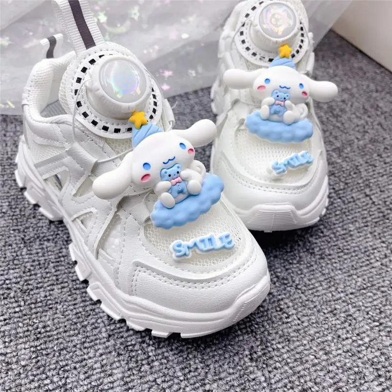 

Sanrio Kawaii Cinnamoroll My Melody Hello Kitty детская белая обувь Нескользящая Папина обувь Мультяшные спортивные сандалии обувь на пуговицах