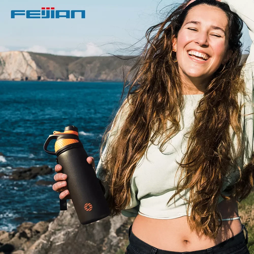 

FEIJIAN LKG Thermos Double Wall Vacuum Flask With Magnetic Lid Outdoor Sport Water Bottle Stainless Steel Thermal mug Leak Proof