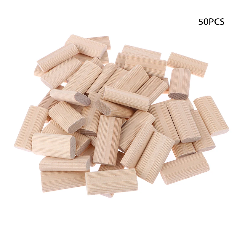 

50pcs Wooden Dowel Rods Block for Woodworking Furniture Splicing Building Model Wood Dowel Pins Rod Drilling Guide Locator Tools