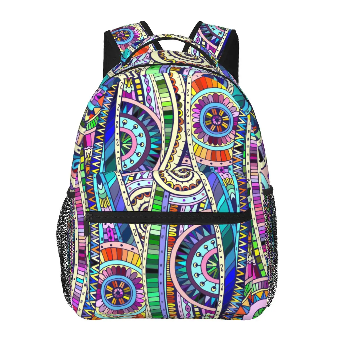 

Backpack Teenager Girls School Book Bag Large Capacity Travel Bag Tribal Ethnic Geometric