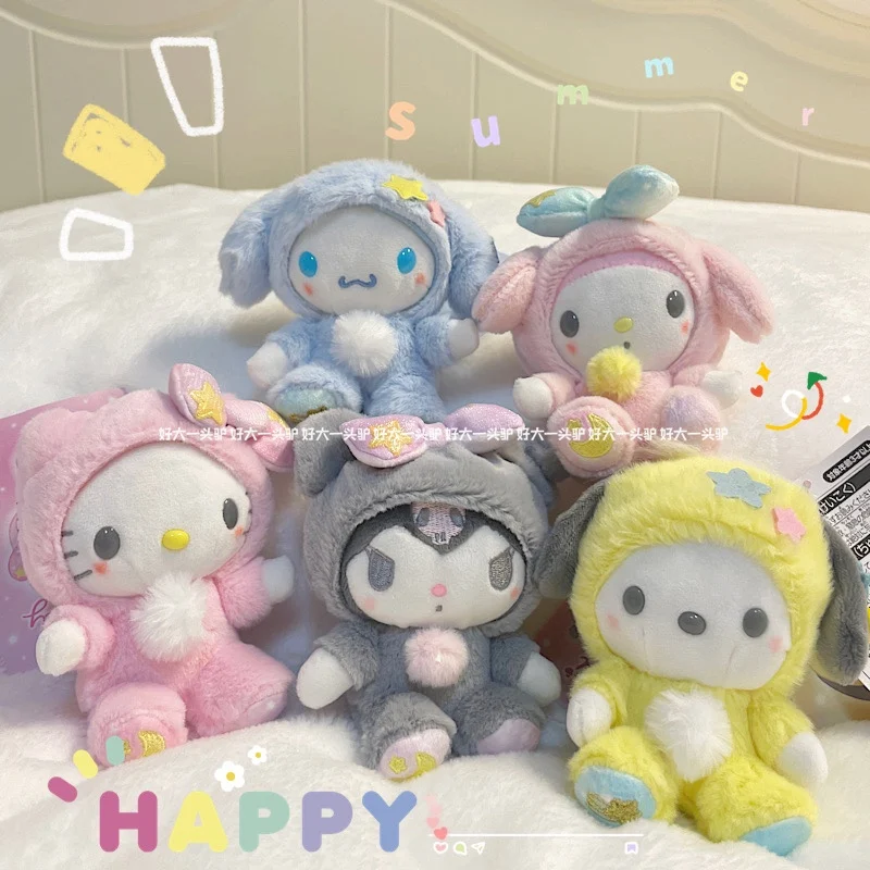 

Sanrio Hellokitty Healing Doll Decoration Star Pajamas Cartoon Mymeldy Kuromi Plush Surrounding Doll for Kids Birthday Gifts