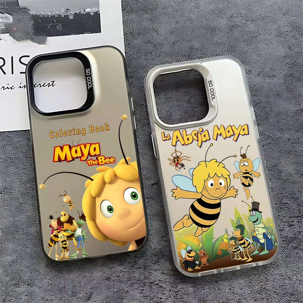 Фото Классический чехол для телефона Maya The Bee для iPhone 17, 16e, 16, 15, 14, 13, 12, 11 mini, Pro Max, X, XR, XSMAX, Air Plus, матовая задняя крышка с защитой от падений №1