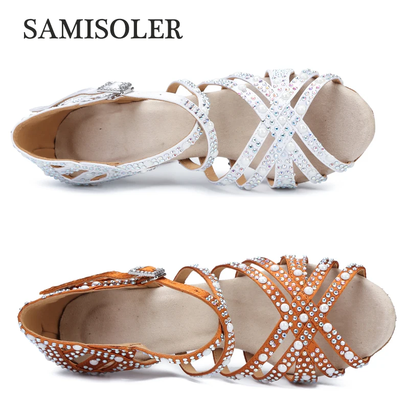 Samisoler dress shoes woman Latin Dance Shoes Women Satin Salsa Dancing Shoes For Woman Tango Jazz Ballroom dance shoes women