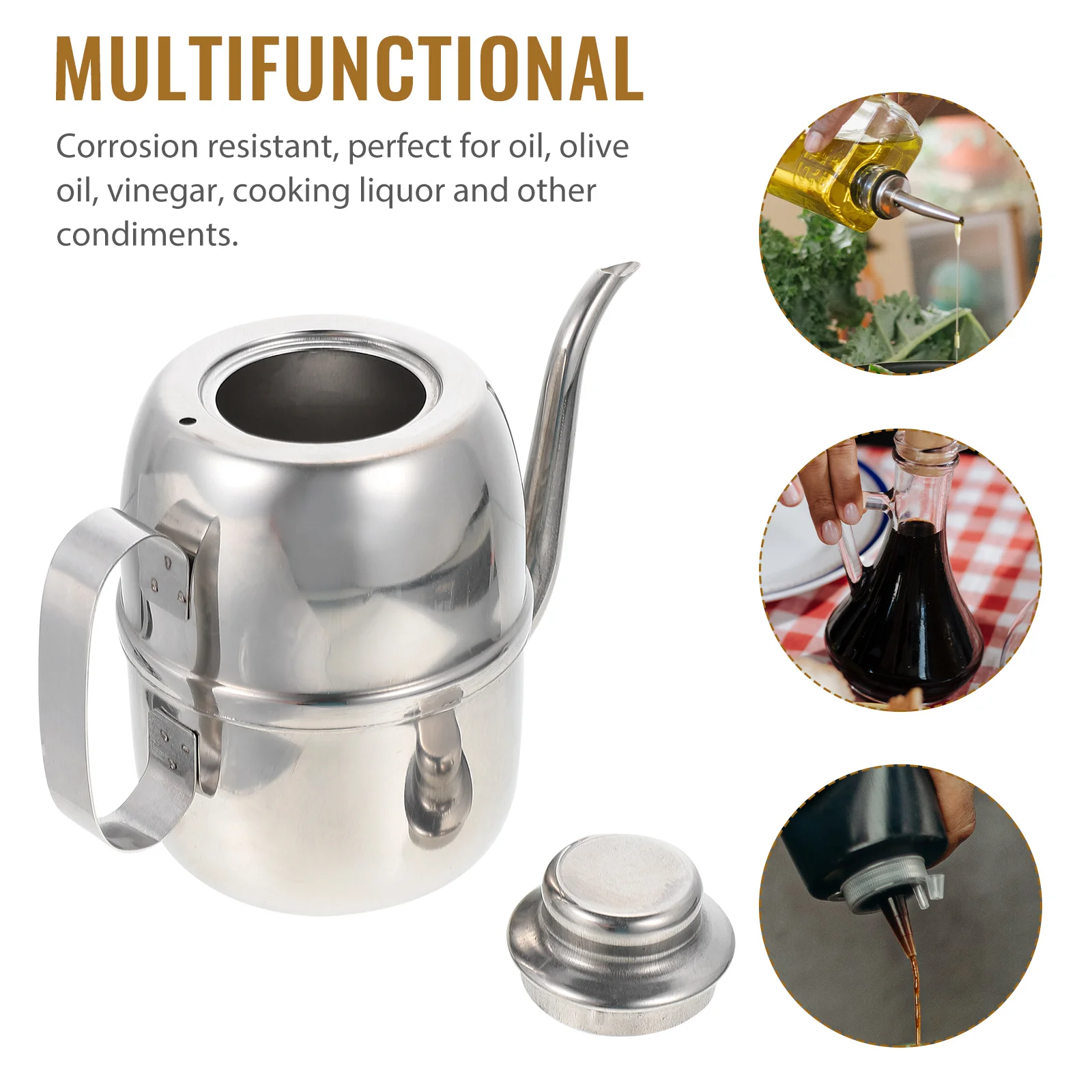 

Oil Dispenser Bottle Olive Vinegar Sauce Kitchen Container Soy Cruet Stainless Steel Pot Cooking Kettlespout Bottles Tea Jar