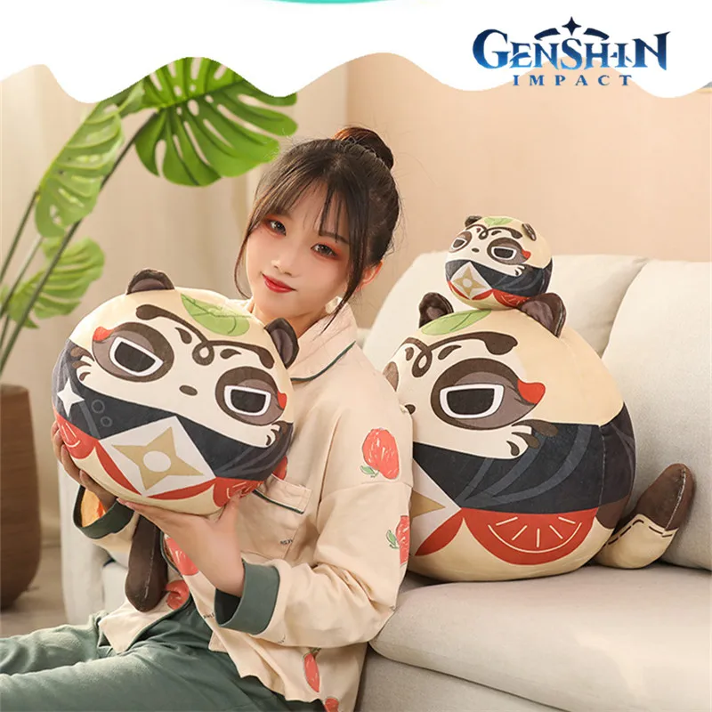 Muñeco de peluche de Genshin Impact para niños, juguete de felpa de dibujos animados, Gato Ninja Xiangling Guoba Kawaii, almohada de peluche, regalo