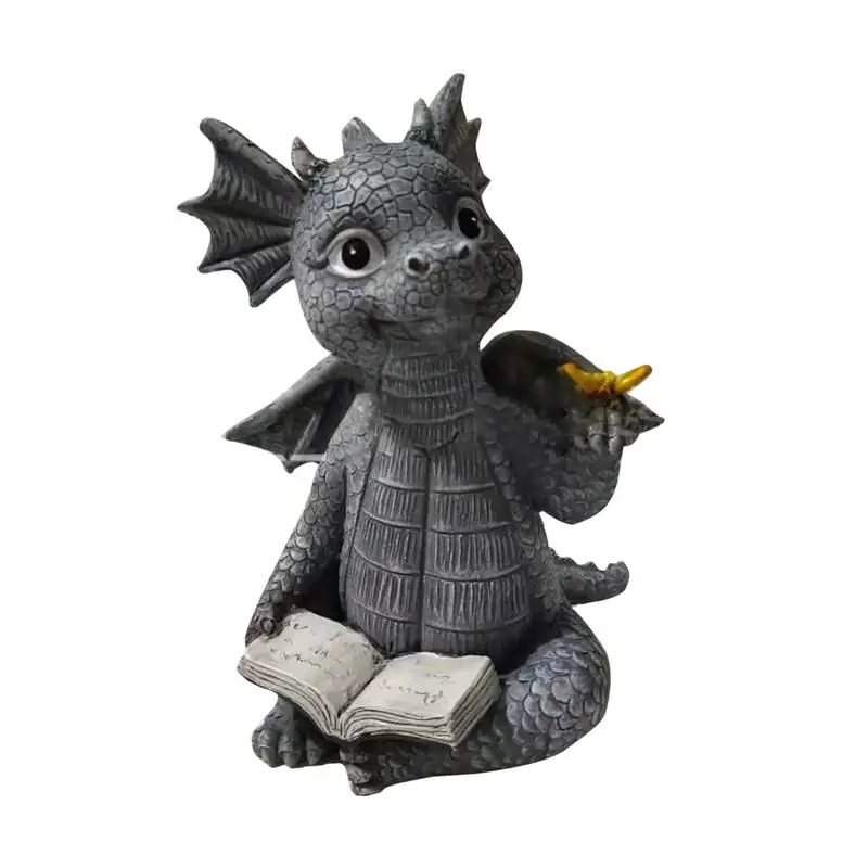 

Garden Statue And Sculpture Adorable Sleeping Baby Dragon Stone Finish Figurine Outdoor Garden Patio Sculptures & Statues Resin