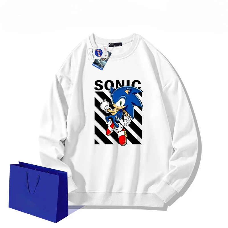 

Sonic The Hedgehog Cartoon Sweater New High-value Creative Peripheral Couple Trendy Brand Cute Loose Shoulder Long-sleeved Top
