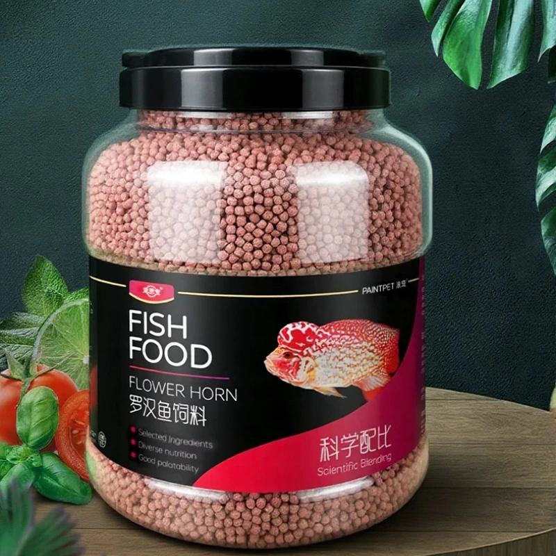 Фото Корм для рыб PAINTPET Flowerhorn Kok Booster Pellets, диета для стимуляции роста головы и улучшения окраса для цихлид, кои и гуппи. №4