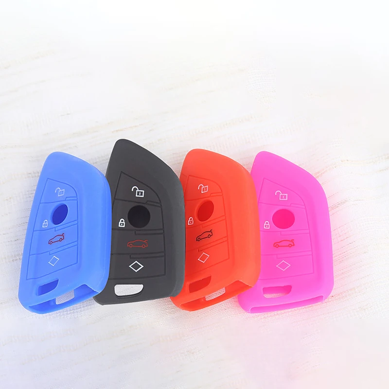 

1pcs 4 Buttons Silicone Silica Gel Remote Car Key Case Cover Shell Protector Bag For BMW X1 2-8 Series Series Auto Accessories