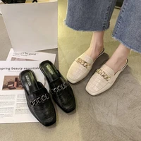 Slipper Women's 2022 Summer Designer New Shoes Comfort Sexy Square Heel Shoes Female Zapatillas Mujer Mueller Shoes Plus Size