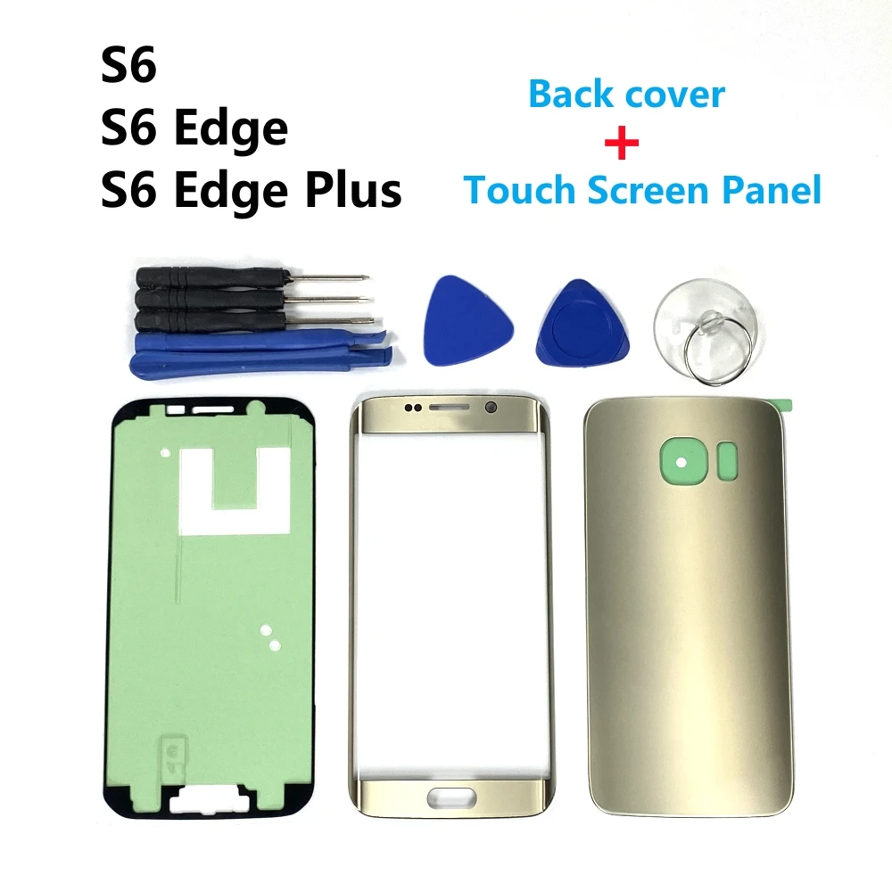 

For Samsung Galaxy S6 Edge G925 S6 G920 S6+ Plus G928 Front Touch Panel Outer Lens + Rear Battery Door Back Glass Housing Cover
