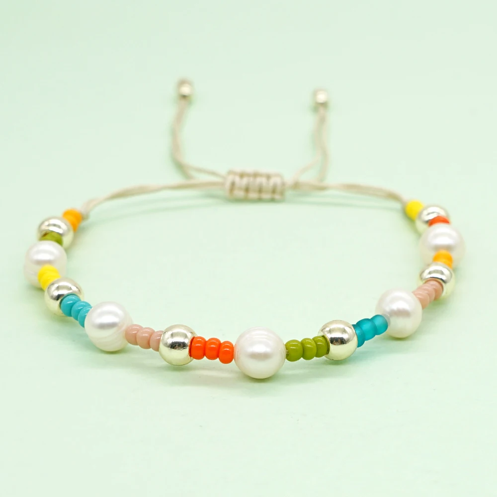 Браслет Go2Boho с пресноводным жемчугом штабелируемые браслеты со смайликами