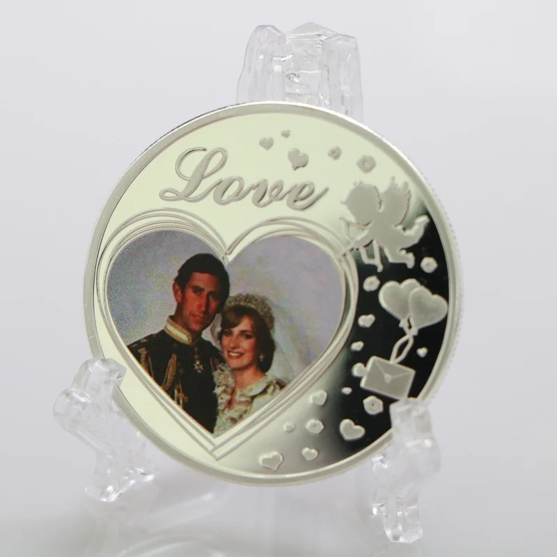 

Коллекционная монета Содружества принцессы Дианы, памятная монета с Купидоном любви, Посеребренная монета, подарок, монета с вызовом