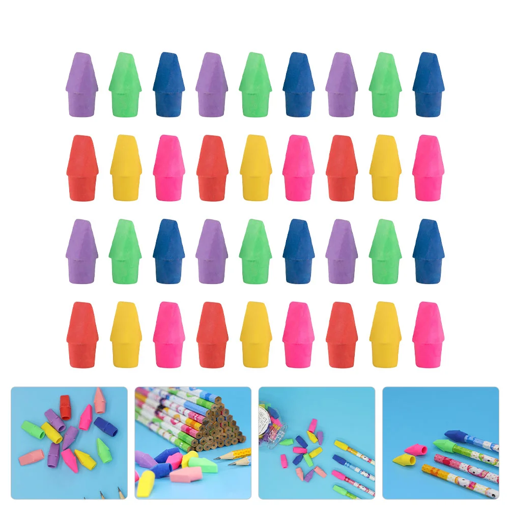

50 Pcs Bulk Pencils Kids Eraser Cap Decorative Caps Students Stationers Animal TPR Stationery Supplies Tops Erasers Rubber