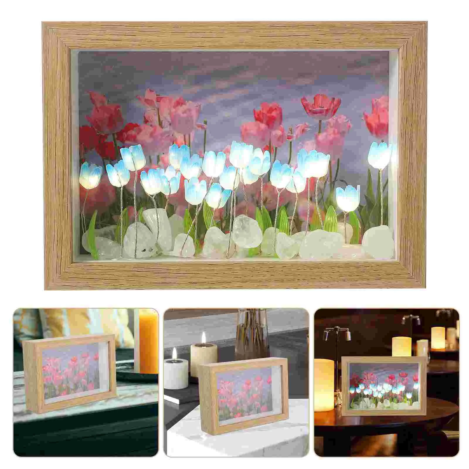 

Tulip Photo Frame Night Light DIY Photo Frame Night Lamp Desktop Decoration for Bedroom