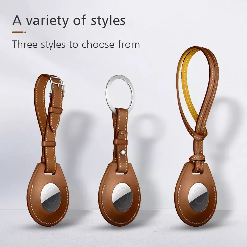 

Premium Leather Protective Cover For AirTag Luggage Tag Bag Charm Shell For Apple Airtags Anti-lost Tracker Case