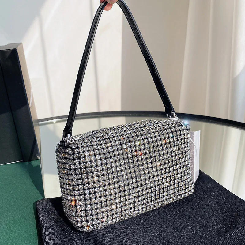 Aw King Rhinestone bag 2021 new fashion armpit full diamond bag handheld messenger bag female summer