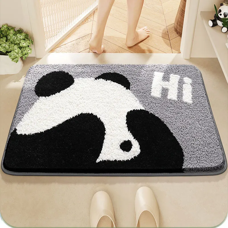 Милая панда покрывающая глаза узор мягкий коврик из микрофибры для комнаты