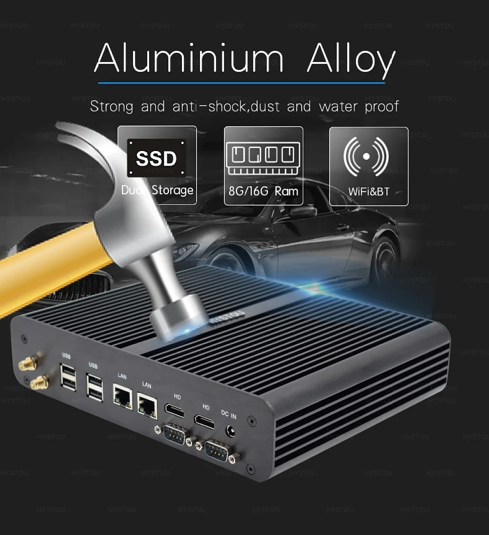 

HYSTOU Low PowerMini PC with Intel i7 5500U Processor Intel Broadwell Core processor , pre-installed Windows 10 Pro (64-bit) Gam