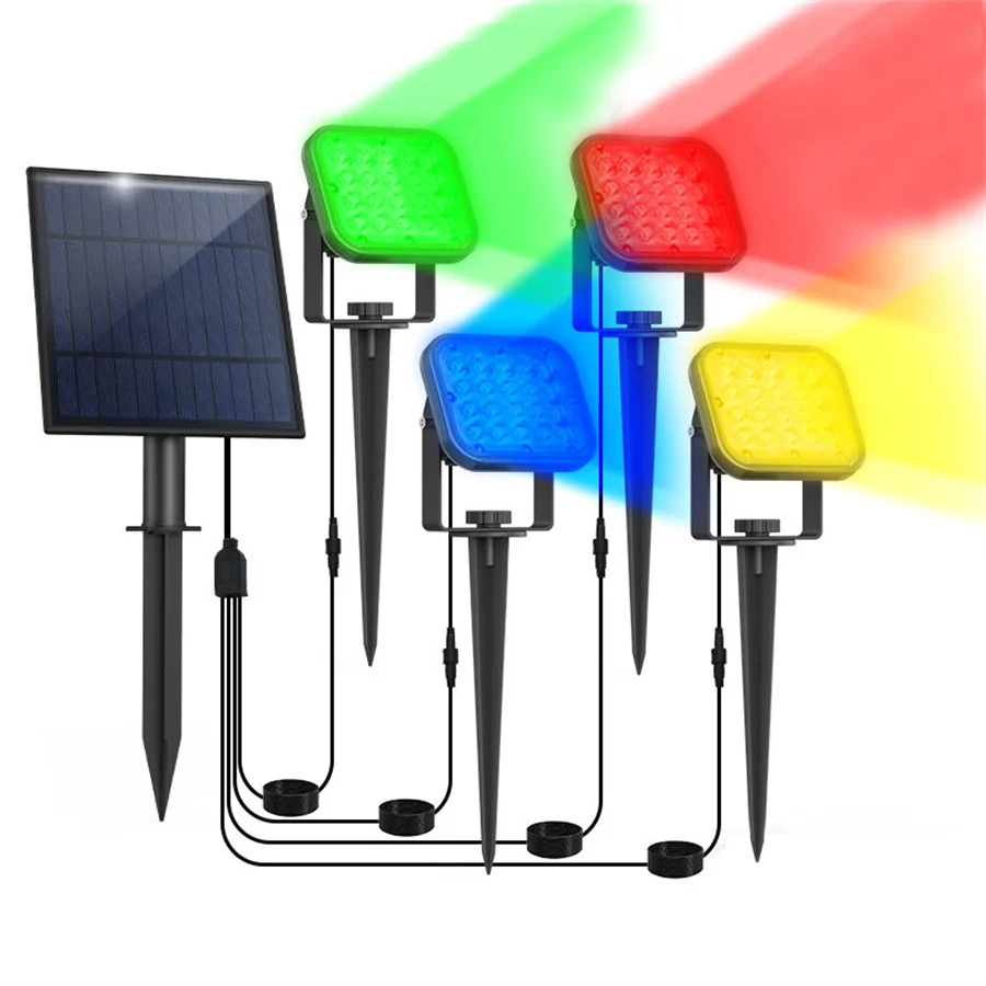 

RGB-прожектор на солнечной батарее, водонепроницаемый