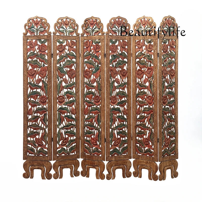 Вырезная вручную перегородка из Юго-Восточной Азии массива дерева для прихожей