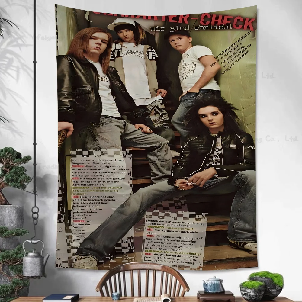 Tokio Hotel красочный гобелен настенный хиппи цветок настенные ковры Декор в
