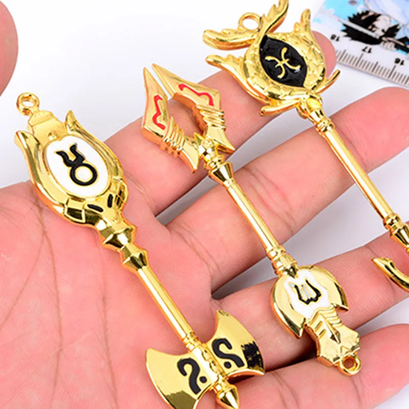 

Anime Fairy Tail Keychain Lucy Zodiac Star Spirit Magician Summons Key Ring Twelve Constellation Key Chains Cosplay Gifts
