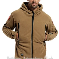 mens hoodie military green jacket 2022 new mens fleece coat outdoor sports hoodie hiking cold proof submachine jacket