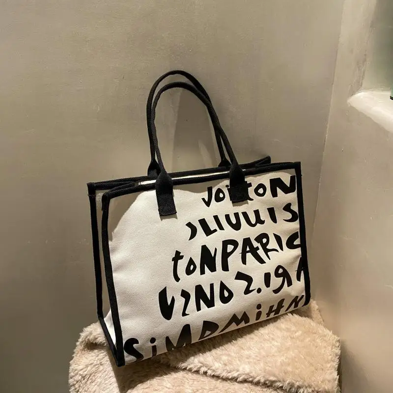 

Tote Bags for Women Handbags Luxury Bag Canvas Letters Shoulder Bag Casual Female Large Capacity Shopper Bag Shopping Tote