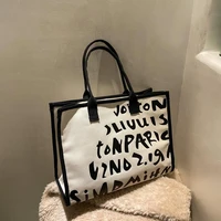 tote bags for women handbags luxury bag canvas letters shoulder bag casual female large capacity shopper bag shopping tote