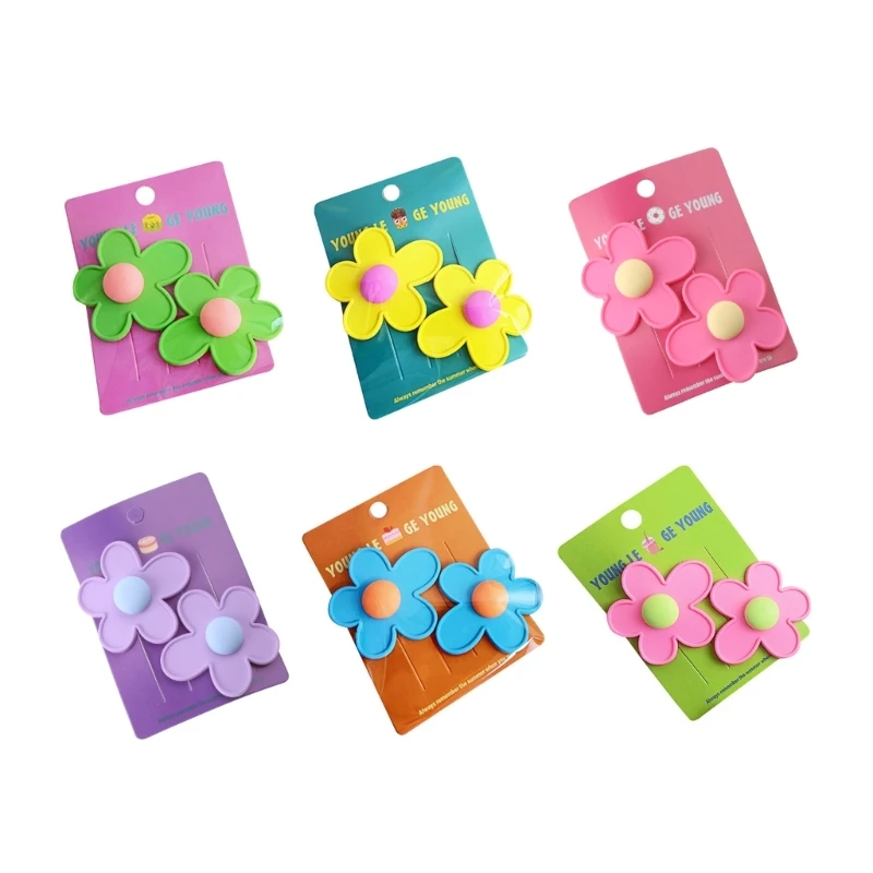 

Flower Barrettes Babies Hair Clip Hair Barrette Hair Accessories Girl Headwear Acrylic Material Hair Pins for Children Dropship