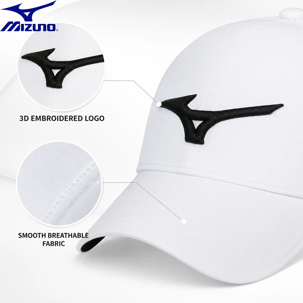 Фото Мужская летняя дышащая кепка для гольфа Mizuno, профессиональная легкая спортивная бейсболка, повседневная кепка для гольфа №4