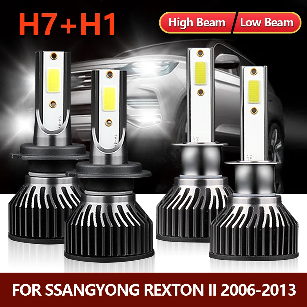 

LSlight 4x светодиодный лампы фар авто High Low Car Turbo Fan Lamp для Ssangyong Rexton II 2006 2007 2008 2009 2010 2011 2012 2013