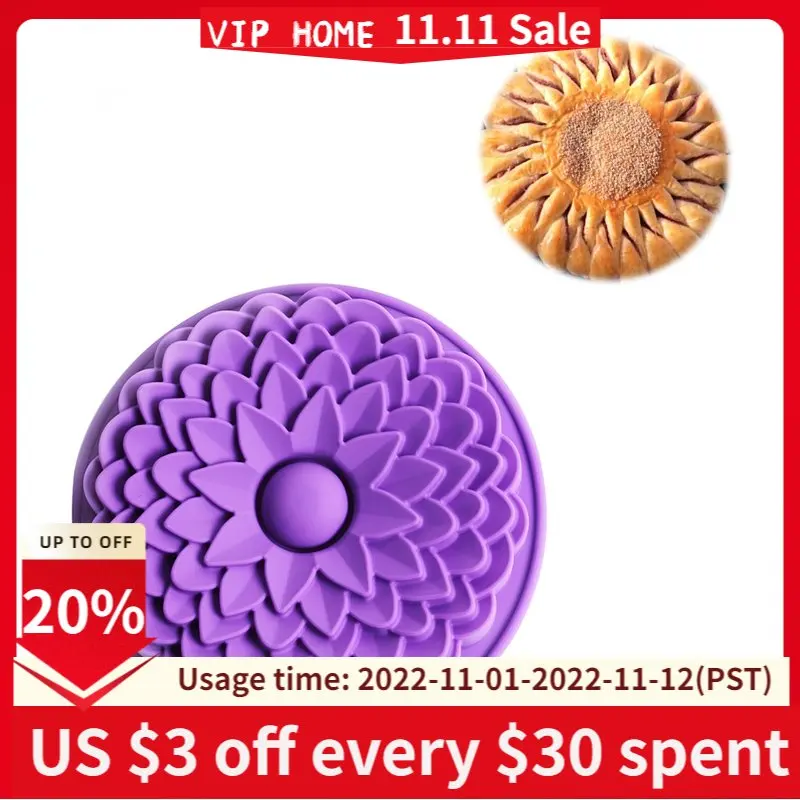 

22cm Sunflower Silicone Mold Pan Bread Pie Flan Tart Birthday Party Cake Decorating Tools Bakeware Pastry Moulds mold pumpkin