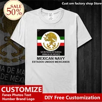 mexico navy army cotton t shirt custom jersey fans diy name number logo tshirt high street fashion hip hop loose casual t shirt