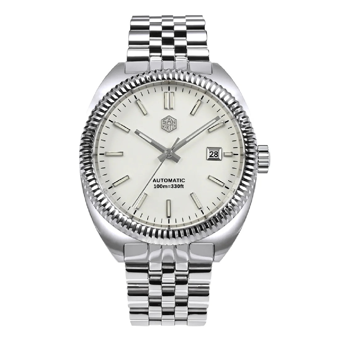 

San Martin Mens Automatic Watches 40MM Luxury Mechanical Wristwatch Sapphire 100m Waterproof BGW-9 Luminous YN55 Carving Bezel