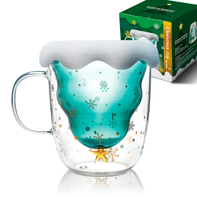 Christmas Tree Double Glass Party Drinkware Christmas Gift S