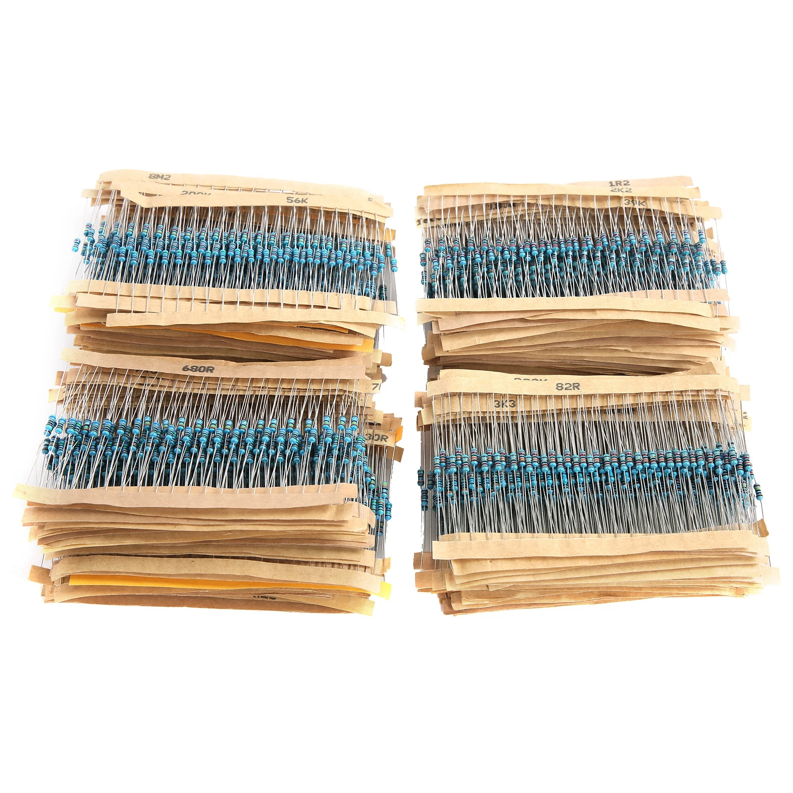 3120Pcs 1/4W металлопленочные резисторы серебряный сплав 156 типов для