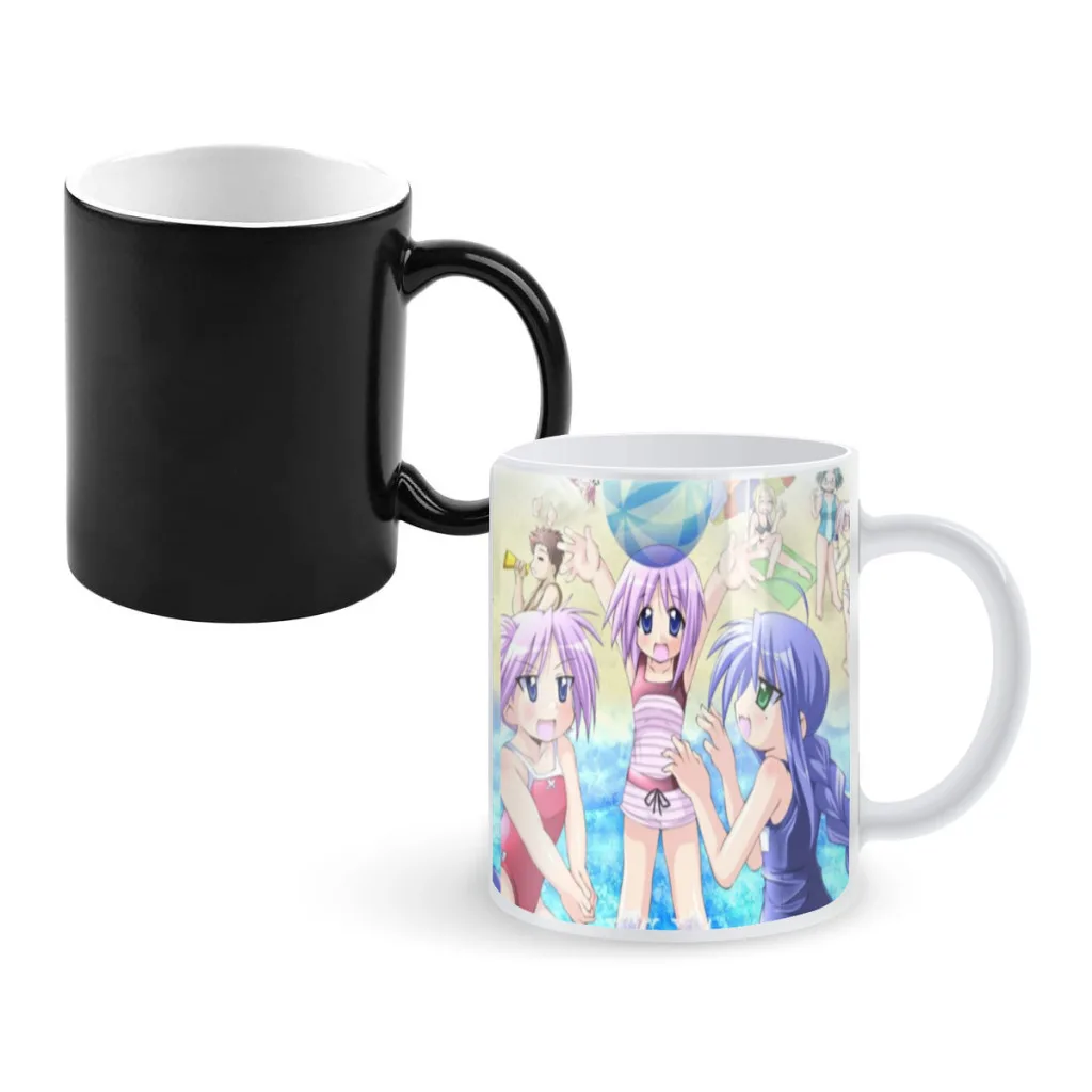 

Lucky-Star Newest Design Creative Ceramic Coffee Mugs Heat Color Changing Milk Tea Cup ColorCup for Birthday Gifts