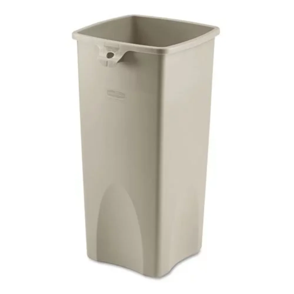 

Неприкасаемый квадратный пластиковый контейнер для мусора BOUSSAC FG356988BEIG, 23 галлона (бежевый), мусорная корзина для ванной комнаты