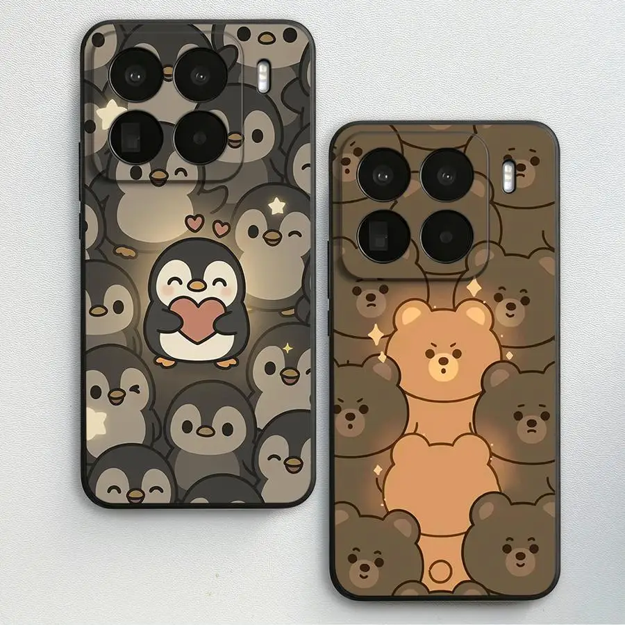 Фото Чехол для телефона Cute Penguin Love Art Funda для Xiaomi Mi 14 12 11 13 Lite 12X 12T Pro 11T 10T №1