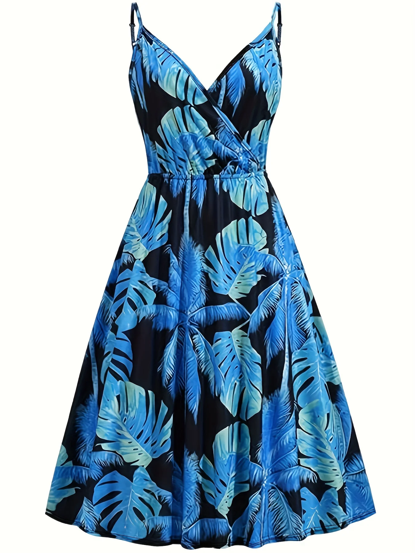 Женское платье на бретельках с цветочным принтом элегантное без рукавов для