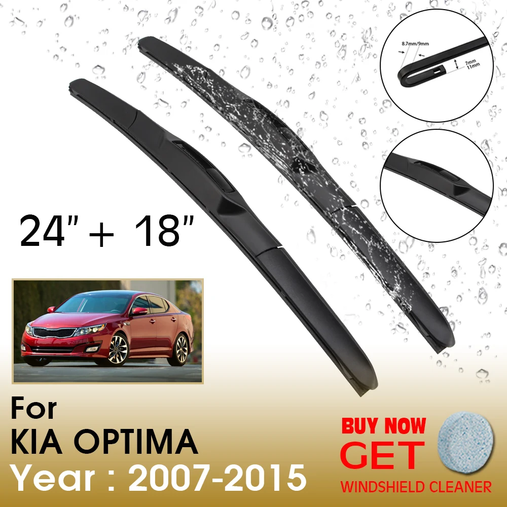 

Car Wiper Blade For KIA OPTIMA 24"+18" 2007-2015 Front Window Washer Windscreen Windshield Wipers Blades Accessories