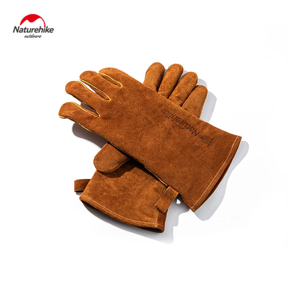 

Naturehike Outdoor Glove Cooking Heat Insulation Glove Heat Flame Retardant Resistant Cowhide Glove Camping BBQ Oven Anti Scald