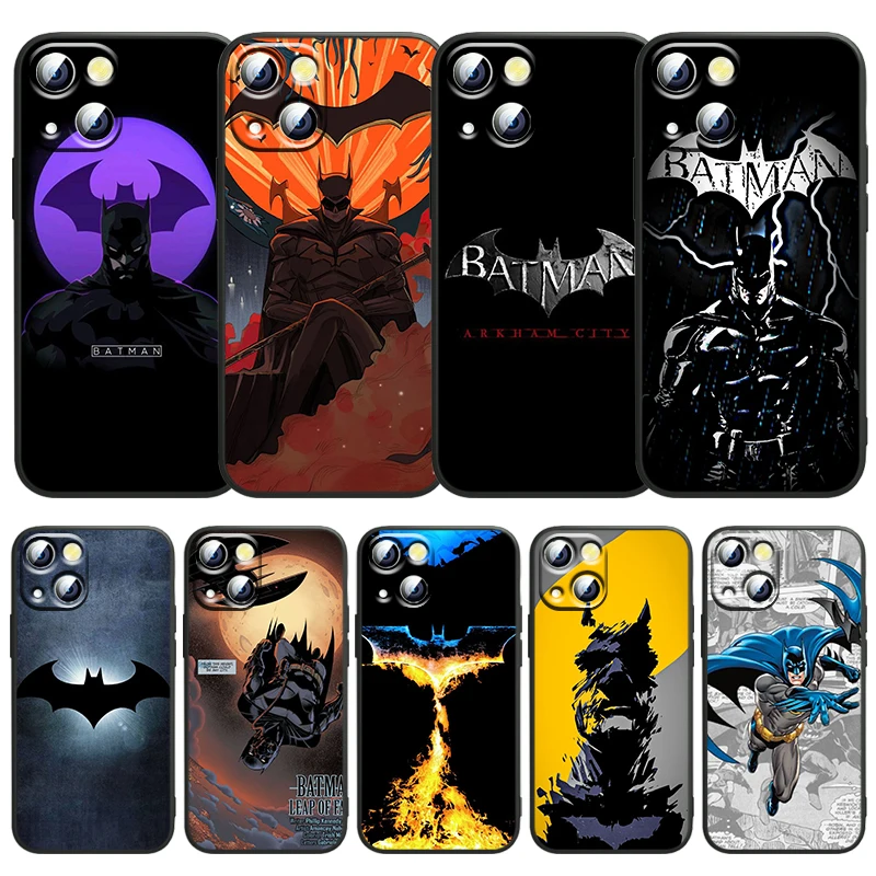 

Batman Superhero Fashion Art Phone Case For Apple iPhone 14 13 12 11 SE XS XR X 7 8 mini Plus Pro MAX 2020 Black Soft FUnda